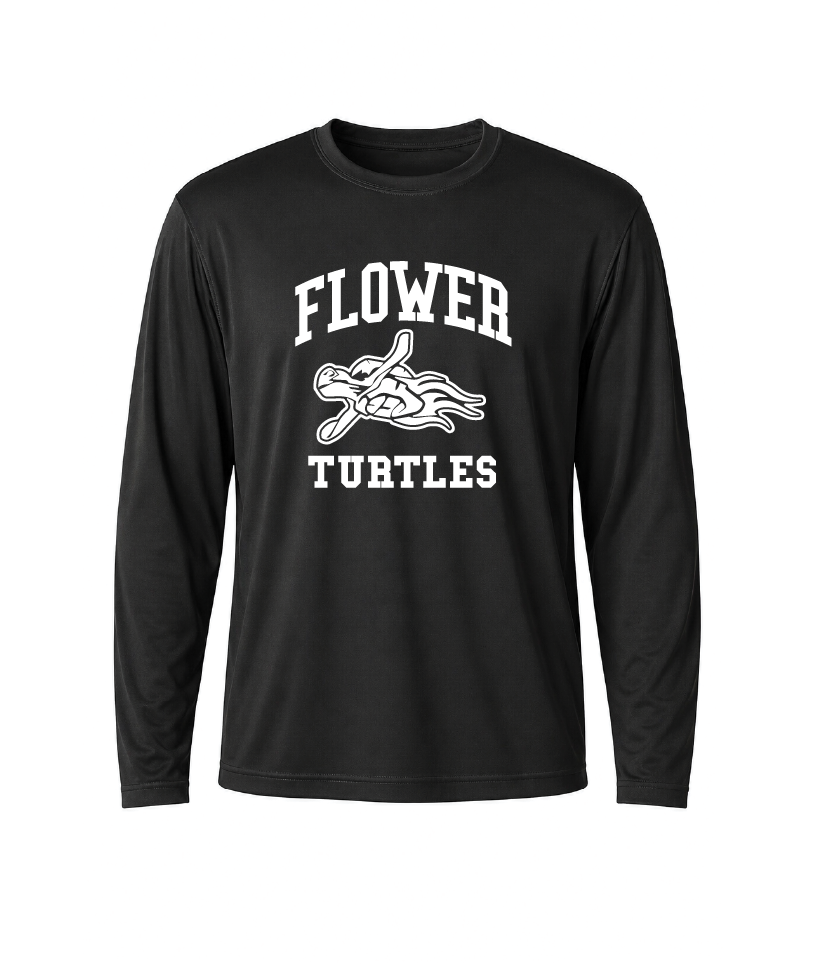 Flower Turtles Performance Long Sleeve Tee