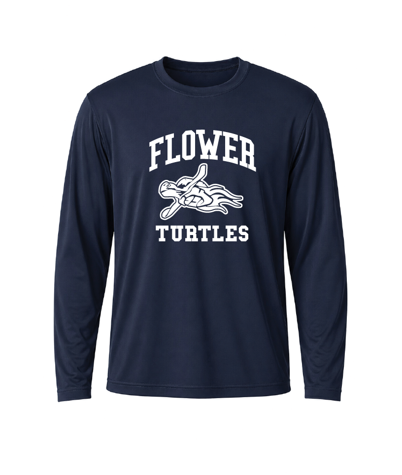 Flower Turtles Performance Long Sleeve Tee