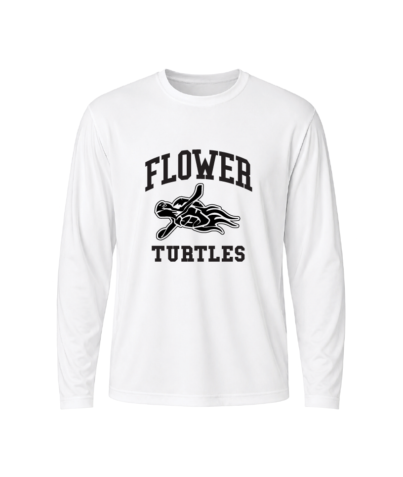 Flower Turtles Performance Long Sleeve Tee