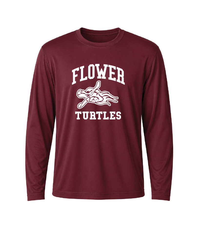 Flower Turtles Performance Long Sleeve Tee