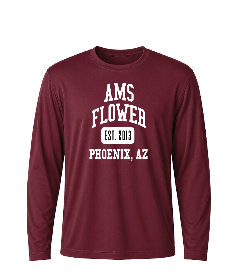 AMS Flower Collegiate Performance Long Sleeve Tee