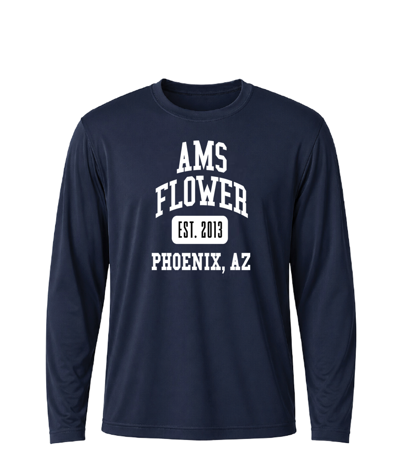 AMS Flower Collegiate Performance Long Sleeve Tee