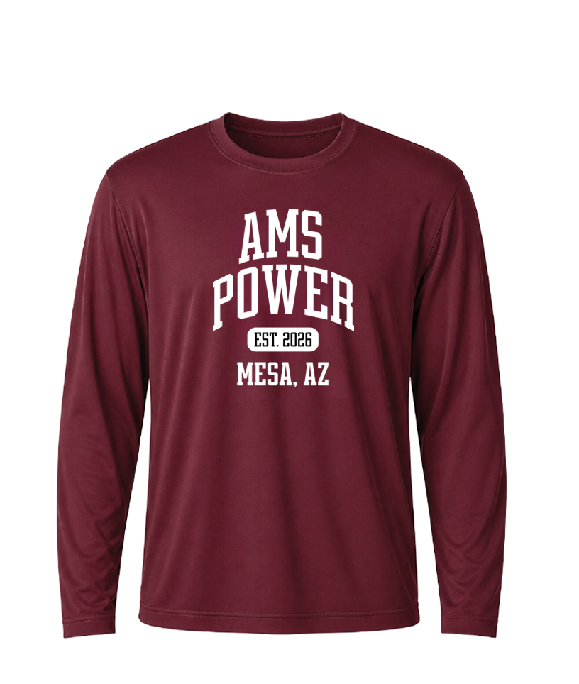 AMS Power Collegiate Performance Long Sleeve Tee